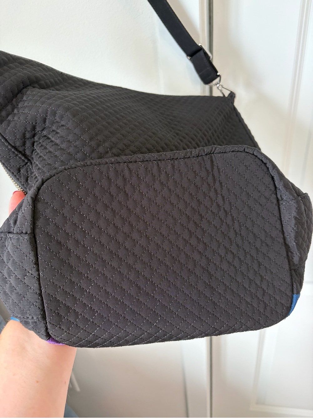 NWOT Vera Bradley Carson Hobo Bag Winter Patchwork Crossbody Purse Quilted Black - Picture 8 of 15